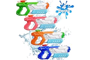 RONSTONE 4 Pièces Pistolet a Eau pour Enfants Adultes,400ML Pistolets et Fusils à Eau avec Une Portée de Tir de 25-30 Pieds pour Piscine Jardin Plage Lutte Contre l'eau à l'extérieur