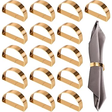 Servetring Goud Ronde Servetringen Houder 12 Stuks voor Kerst Thanksgiving Bruiloft