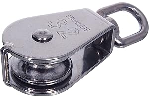 NAJDER Bozzello in acciaio inox diametro 32 mm, Carrucola di sollevamento, Puleggia di sollevamento Carico di rottura 1360 kg, Puleggia mimetica per funi diametro max. 8 mm, Robusta e duratura