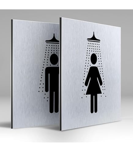 Türschilder24 XXL Schild 125x125mm - Umkleide Damen/Herren Aluminium