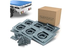 Tarpofix® Anhänger Zurrösen mit Gegenplatten inkl. Schrauben (6 Stück) - Robuste Zurrmulden mit Einer geprüften Zugkraft von 800daN pro Zurrhaken - Langlebige Verzurrösen aus verzinktem Stahl