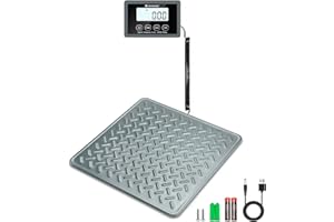 UNIWEIGH Paketwaage 200kg 440lbs,Digitale Postwaage,Starke Stahlplattform,Versandwaage mit LCD/Hold/Tara/Auto-Off Funktion,Waage für Gepäck/Lager,Batterie&USB Betrieben,Grau