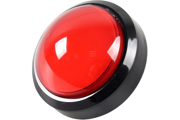 EG STARTS 4 Pouces 100mm Big dôme 12V LED Lumineux des Boutons poussoirs avec Micro pour Arcade Machine Jeux vidéo Pièces (Rouge)