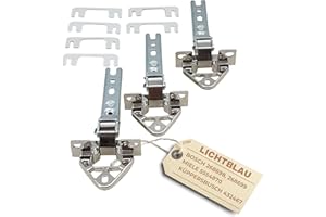 Lichtblau Set de bisagras para puerta de frigorífico 3 unidades 268698, 00268698, 268699, 00268699 I Apto para Bosch y Siemens I Set de bisagras arriba y abajo para puerta de nevera