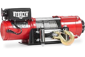 Stealth Winches Cabrestante eléctrico 4500lb/2040kg 12v Presupuesto de recuperación inalámbrico - Motor bobinado, solenoide de alta resistencia, placa de montaje, mandos inalámbricos, cable de acero