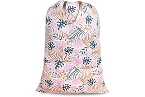 FANCHOSE Laundry Bags Extra Large Heavy Duty, Travel Dirty Clothes Bag for Traveling, Laundry Sack with Drawstring Handles, Home College Dorm Room Essentials, bamboo