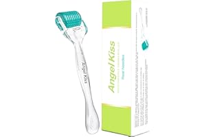 Angel Kiss Derma Roller 1,0 mm Véritable Aiguille - 192 Microneedling en Acier Inoxydable Microneedle Roller pour Visage Corps Soins de la Peau Barbe Croissance des Cheveux