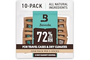 Boveda do cygar i tytoniu | 72% RH, 2-kierunkowa kontrola wilgoci | rozmiar 8 do max. 5 cygar | opatentowana technologia dla humidorów do cygar | zamykane opakowanie, 10 sztuk
