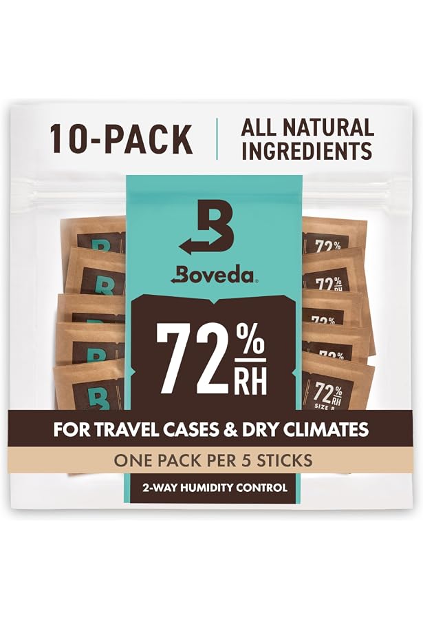 Integra Boost Humipack – 10x 2-Way Befeuchter, 72% Luftfeuchtigkeit – Für Zigarren, Je 67 G – Mit Indikatorkarte