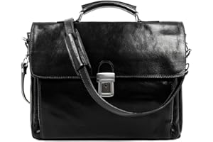 Time Resistance Cartella In Pelle - Borsa Per Laptop Da Lavoro Per Uomo - Borsa In Pelle Fatta A Mano Italiana - Borsa A Tracolla