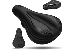 CDYWD Housse de Selle de Vélo Ultra Confortable Homme et Femme, Couvre Selle Velo Gel, Épais, Doux, Ergonomie, avec Housse Imperméable, pour VTT, Vélo de Route, Ebike, Vélo de Stationnaire etc