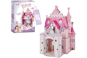 PARTY TOWN Puzzle 3D dla dzieci - Księżniczka Birthday Party | Zamek Księżniczki 95 sztuk | Puzzle 3D 44,2 cm | Puzzle 3D 524 Naklejki | Puzzle 3D 5 Lat Lub Więcej | 2 w 1