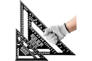 Flintronic 2PCS Escuadra Carpintero, Escuadra Combinada 300mm/180mm, Multifuncional Regla Triangular Métrica de Aluminio, Metalicas Carpintero, para Carpinteros, Techadores e Ingenieros