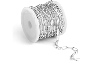 ALEXCRAFT Catena per Collane Bracciali Fai da Te 3,6M Catene per Creazione Gioielli Catenina Gioielli Fai da Te Argento Catenina Argento per Gioielli Rotolo di Catena per Gioielli Catena a Graffetta