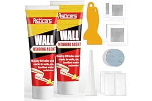 ASTICERS Spachtelmasse Weiß Innen, Fertigspachtel, Bohrloch Füllung, Löcher Wand Füllen Weiß, Spachtelmasse Wand, Effektiv Ausbessern Von Bohrlöchern und Füllen Von Rissen, Löchern, Peeling, Graffiti