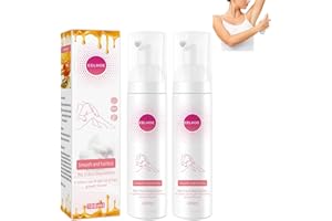 ORGRUL Honig-Mousse-Haarentfernungsspray, Sanftes Bienenwachs-Haarentfernungsschaum, Enthaarungsmittel für Gesicht und Körper, Haarentfernungsspray für Männer und Frauen (100 ml, 2 Stück)