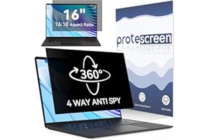 Protescreen 360° Laptop Privacy Screen 16 inch, 4-Way Privacy Filter, 16:10 Aspect Ratio, Anti Blue Light Glare Screen Protector Shield Compatible with Lenovo/HP/Dell/Acer/Samsung/Asus