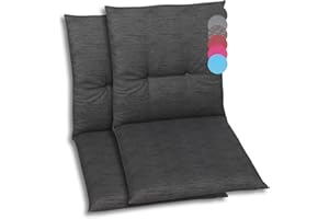 GO-DE Textil Bequeme und attraktive Polsterauflagen für Niederlehner-Gartenstühle (2er-Set, Uni Anthrazit, Niederlehner)