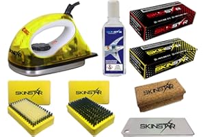 SkinStar Démarreur Ski Cire Kit, Fer de fartage Brosse hydrocarbonwachs 8 pièces