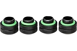 Corsair Hydro X Series, XF Hardline, 12 mm OD Fittings, Four Pack (G1/4 Inch BSPP Port Threads, Solid Brass Durability, Double O-Ring Design, Compatible with Additional Hydro X Adapters), Black