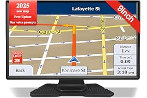 KUTIXTH Sat Nav for Car/Truck/HGV - 9 Inch GPS Navigation UK 2025 with Lifetime Free Maps Updates, Real Voice Guidance, Speed Camera Alerts, Postcode Search & Lane Assist (9 Inch)