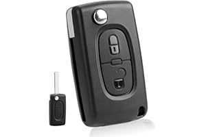 LUMITREX 2 Tasten Schlüsselgehäuse für Peugeot CE0536 207 307 308 407 408 3008 5008, Auto Fernbedienung Gehäuse für Citroen C2 C3 C4 C5 C6 C8, 2 Tasten Autoschlüssel Gehäuse CE0536