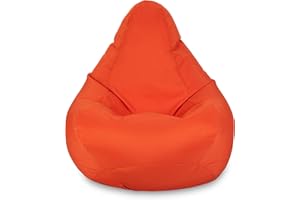 Loft 25 Bean Bag Gamer Chair | Outdoor Indoor Living Room BeanBag Seat | Water Resistant | Ergonomic Design for Body Support | Durable & Comfortable (Bean Bag, Orange)