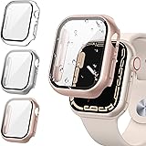 wlooo [3Stück] Schutzhülle für Apple Watch Series 8/7 45mm 41mm Displayschutzfolie Voller Körper Case, Hart PC Kratzfest Schu