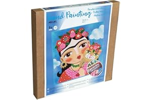 Arenart | 1 Lámina Frida Kahlo 38x38cm | para Pintar con Arenas de Colores | Manualidades para Adultos y Jóvenes | Dibujo Fácil