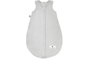 Julius Zöllner Summer Sleeping Bag Muslin 0.5 TOG Size 50/56 100% Cotton Muslin Oeko-Tex Standard 100 Grey