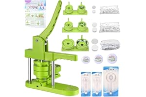 Button Badge Maker 58+32+25mm Presione la máquina de prensa de botones DIY VIHBRAI Pin Badge Making Kit con 300 piezas de botones de plástico y cortadores circulares para fiesta y regalos