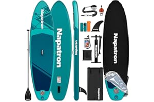 Napatron Paddle Gonflable Adulte de 3.05 m, avec Planche à pagaie, Housse de Protection Solaire et Accessoires Haut de Gamme, Paddle Gonflable, Stand up Paddle Convient pour Jeunes et Adultes