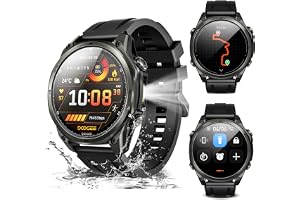 DOOGEE Anywise W1 GPS-Smartwatches för män, 6 satellitpositioneringar, 50 m vattentät träningsspårare, 3,6 cm (1,43 tum) AI-S