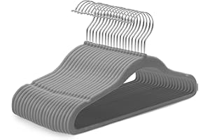 Kidoola 20 Velvet Baby Hangers, Nursery Coat Clothing Hangers for Babies, Infant, Toddlers and Kids, Unisex for Boys or Girls up to 24 Months (Grey)