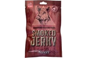 NEW BEER SNACK Sweet Pork Jerky Steak - Snack protéiné à la viande séchée - Viande de porc de haute qualité - Provisions sèches fumées - Grignotage sucré & épicé - 12 x 50 g