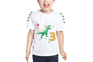 WAWSAM Dinosaur 3rd Birthday Shirt Boy 3 Year Old Toddler B-Day Dino Party T-Shirt Gift