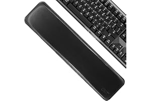 Cacoy Tastiera Poggiapolsi Supporto per polso Ergonomico in pelle PU con Imbottitura in Memory Foam per Ufficio e Computer - Nero