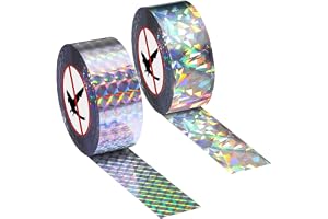 2 rullar 100m x 2,4 cm fågelskydd fågelband, reflekterande fågelskyddsband, fågelskrämma dubbelsidig remsa, reflektion fladdr