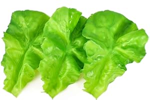HUIANER 3Pcs Fake Lettuce Leaves Artificial Vegetables Lettuces Simulation Plastic Lifelike for House Kitchen Party Pub Decoration Ornament