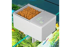 Hapihom Mangiatoia automatica per acquario, alimentazione automatica per pesci per acquari, alimentatore automatico digitale automatico per pesci e tartarughe con indicatore LED, timer da 750 ml (per