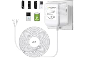 XZGM Video doorbell Special Power Transformer, 18V500MA Ring doorbell Power Adapter, Compatible with Ring, Nest, Eufy, Wyze, Arlo Wireless Video doorbell (with 315in Cable White)