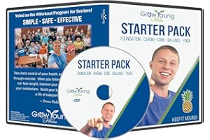 Grow Young Fitness Chair Exercises for Seniors - Starter Pack DVD Foundation - Cardio - Core - Balance - Yoga - Easy Safe Effective Workout DVD for Elderly