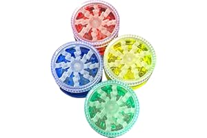 NCS35® 1x Grinder Assorted 4 Part Colourful Plastic Herb Grinders with Magnetic Lid 4-Part Shark Tooth Herbal Salt Spice and Pepper Grinder Portable & Perfect Use for Kitchen Indoor & Outdoor
