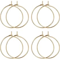 100 Anelli Per Orecchini In Acciaio Inox | 20mm Dorati | Per Fai Da Te Gioielli - Foto 2