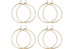 Beebeecraft 100 Anillos de Abalorios para Copas de Vino de 20.(118) in de Acero Inoxidable con Aros Abiertos para Fiestas de Cumpleaños Recuerdos Reuniones Familiares Decoraciones