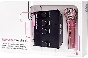 Lucky Voice Karaoke Machine & Microphone for Adults & Kids - 10,000 Songs Free Access - Rose Gold - Portable, Lightweight Karaoke Kit, Connect with Phone, Tablet, Laptop