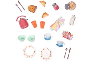 Glitter Girls Lalki – zestaw śniadaniowy dla lalek 35 cm – jedzenie do zabawy, czajnik do herbaty i akcesoria do nakrycia stołu – zabawki dla dzieci w wieku od 3 lat