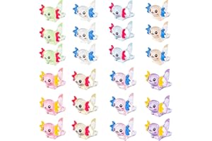 FADBUDSS 24 PCS Mini Resin Axolotl, Mini Resin Animals Tiny Axolotl Figurines Glow in the Dark, Miniature Figurine Luminous Ornaments for Garden DIY Craft Micro Landscape Car Aquarium Dollhouse Decoration