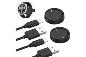 Ermorgen 2 Pack USB C Charger Compatible with Amazfit Active 2 / Amazfit Bip 6 100 cm Charging Cable Replacement for Charging Station for Amazfit Active2, bip6 - Black