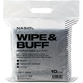 Nasiol Wipe&amp;Buff Mikrofiber Seramik Kaplama Uygulama Bezi 10'lu Paket, T&uuml;y Bırakmaz Detailing Bez, &Ccedil;ift Taraflı Ara&ccedil; İ&ccedil;i Dışı